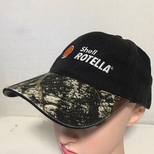 TRUCKER HAT CAMO BLACK Shell Rotella strap back Pennzoil Quaker State Co